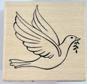 NEW Recollections Wood Mounted Rubber Stamp "PEACE DOVE" (C25) - Picture 1 of 7