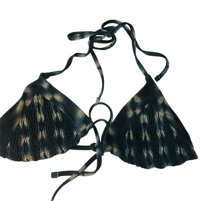 Tori Praver Bikini Top Womens Size Small Indigo Blue Tie Dye Strappy - Image 1 of 3