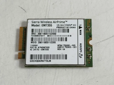 Lot Of 2 HP 753080-005 EM7355 M.2 / Ngff Sierra Wireless Airprime 4G Scheda - Immagine 1 di 4