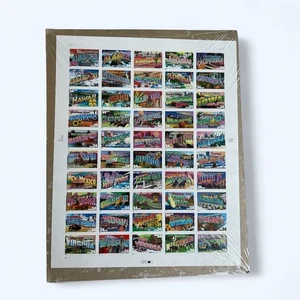 Greetings From America Full Pane 50 US State Postage Stamps 2001 - Picture 1 of 6
