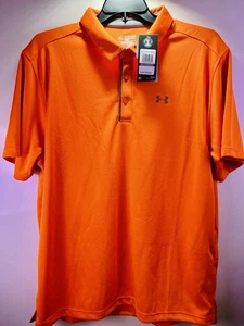 Polo de golf Under Armour Tech para hombre 2XL naranja ~ nuevo con etiquetas - Imagen 1 de 9