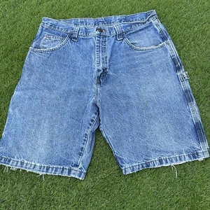 Wrangler Shorts Mens 36 Blue Denim Five Star Premium Carpenter Relaxed Workwear - Picture 1 of 10