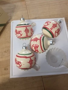 4 Vintage Pyramid Stencil Ornaments Rocking Horse Toy Soldier - Picture 1 of 7