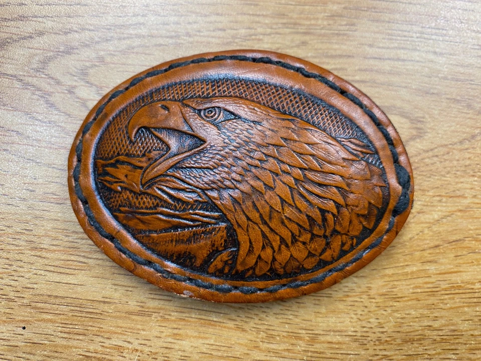 Leather Eagle Head Belt Buckle - Image 1 of 4