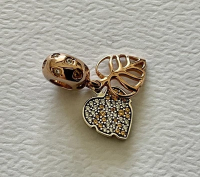 Pandora Rose Gold Sparkling Leaves Dangle Charm - Image 1 of 4