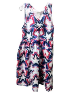American Flag Blue Stars Girls Dress Summer Girl Clothes Sleeveless Little Girl - Picture 1 of 3