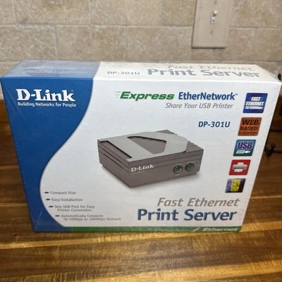 SEALED NEW D-Link DP-301U USB Fast Ethernet Print Server with Power Adapter - Image 1 of 4