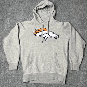 Felpa con cappuccio Antigua Denver Broncos uomo M grigio chiaro toppa logo rara pesante - Foto 1 di 12