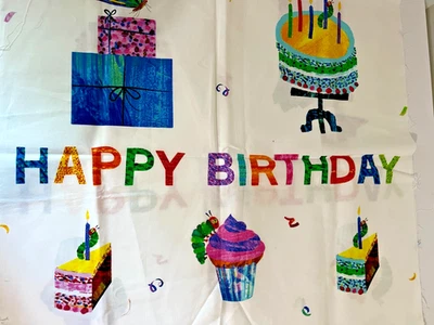 25-7-19 PANEL DE TELA ERIC CARLE ORUGA MUY HAMBRIENTA" BANDERA DE CUMPLEAÑOS 23X43 Foto 1 de 2