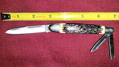 Faca de bolso Schrade Uncle Henry 9UH 3 lâminas, 3" EDC camping muito bom estado *leia - Imagem 1 de 4