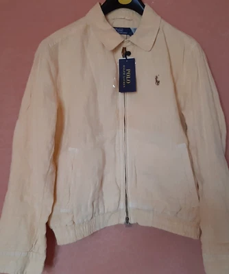 WOMENS YELLOW BLAZER ZIP LINEN LINED JACKET LOGO POLO RALPH LAUREN SIZE M £305 - Image 1 of 4