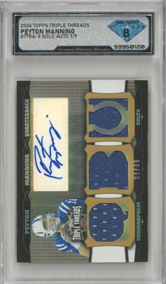 2006 Topps Triple Threads PEYTON MANNING Gold Relic Auto 7/9 💎 DSG 8 NM/Mint - Image 1 of 2