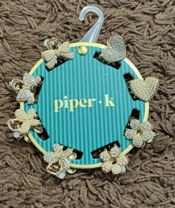Piper K Perle & Strass Mini Kralle Clips 8 Stück - Herzen, Blumen & Schmetterlinge - Bild 1 von 8