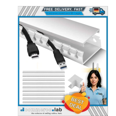 Selbstklebend Kabelkanal | 9 Stück | 3.5M Länge | Kabelorganizer - Bild 1 von 4