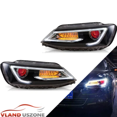 VLAND LED Headlights For 2011-2018 VW JETTA MK6 Sequential Indicator Front Lamps - Image 1 of 4