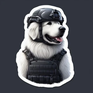 Tactical Dog Sticker | Great Pyrenees Waterproof Vinyl Decal - Picture 1 of 12