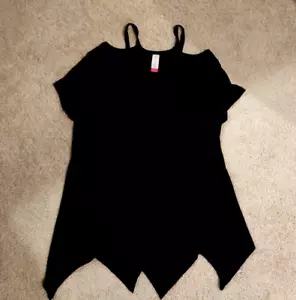 T-Shirt mit kalter Schulterbluse Top schwarz Dame lässig kurzärmelig Damen T-Shirt Mittel - Bild 1 von 5