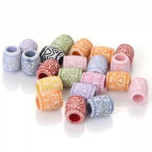 100Pcs Barrel Spacer Beads Hair Dreadlock Material DIY Jewelry Making Accessory - Picture 1 of 15