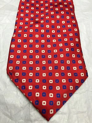 RALPH LAUREN CORBATA HOMBRE ROJO CON MICRO CUADRADOS BLANCOS Y AZULES 59x4 Foto 1 de 4