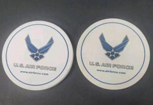 Posavasos Logo de la Fuerza Aérea de los Estados Unidos Bebidas Frías Calientes Azul Blanco Juego de Dos Espuma Trasero - Imagen 1 de 17
