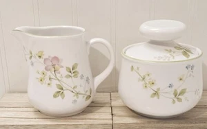 Vintage NORITAKE Progression China CLEAR DAY 9080 Creamer & Sugar Bowl w/ Lid - Picture 1 of 22