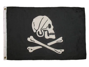 2x3 Jolly Roger Pirate Capt Henry Every Avery Black Flag 2'x3' House Banner - Picture 1 of 3