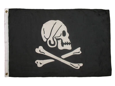 2x3 Jolly Roger Pirate Capt Henry Every Avery Black Flag 2'x3' House Banner - Image 1 of 3