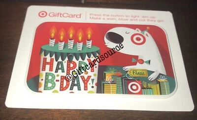 2011 BULLSEYE DOG BLOWING OUT BDAY CANDLES TARGET GIFT CARD COLLECTIBLE NO VALUE - Image 1 of 2