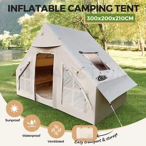 Inflatable Air Tent Blow Up Party Camping 4 Person Glamping Family 4 Season - Picture 1 of 11