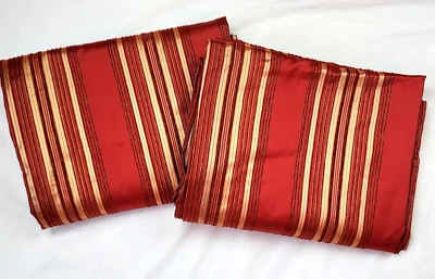 2 волнистые занавески из красного золота в полоску шениль искусственный шелк атлас 53x82 ea с подкладкой - Изображение 1 из 4