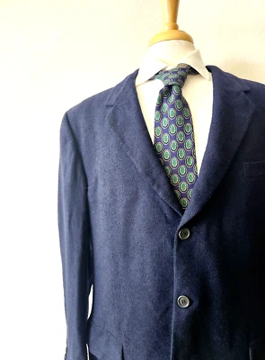 Ermenegildo Zegna Soft Sport Coat Jacket Men's 44L Long Midnight Blue Euc - Image 1 of 4