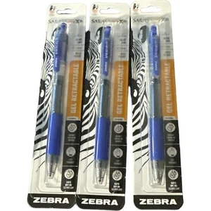 Zebra Pen Sarasa Dry X20 Gel Retractable Point Ink Pen Blue Set Of 3 - Picture 1 of 2