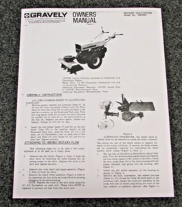 GRAVELY ROTARY CULTIVATOR OWNERS MANUAL MODEL #15579E1 - Foto 1 di 3