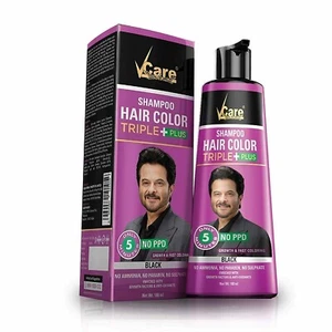 VCare Shampoo Hair Color Triple Plus,180ml for UNISEX | 100% grey Coverage - Picture 1 of 3