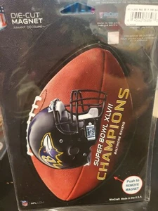 Baltimore Ravens -NFL Super Bowl XLVII Champions Die Cut Magnet By Wincraft - Picture 1 of 4