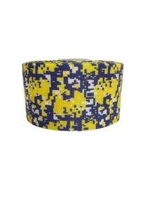 3" Wide Royal Blue Yellow Digital Camo Printed Grosgrain Cheer Bow Ribbon - Picture 1 of 1