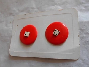 vintage Buttons French Rock and roll Dice pair 1950s - Picture 1 of 3