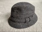Chapeau Fedora homme vintage Harris Tweed tissé à la main en laine grise taille moyenne 6 3/4