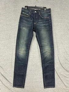 Mnml Skinny Jeans Herren 32 Blau Denim Baumwolle Stretch Low-Rise Distressed Taschen - Bild 1 von 10