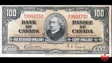 1937 Bank Of Canada $100 Gordon/Tower B/J3951752 - VF/EF -