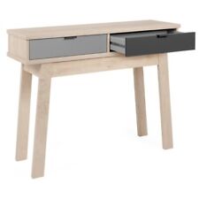 Konsole Tisch Beistelltisch Schminktisch EPIK 40 Elegance Endgrain/Grau 110 cm