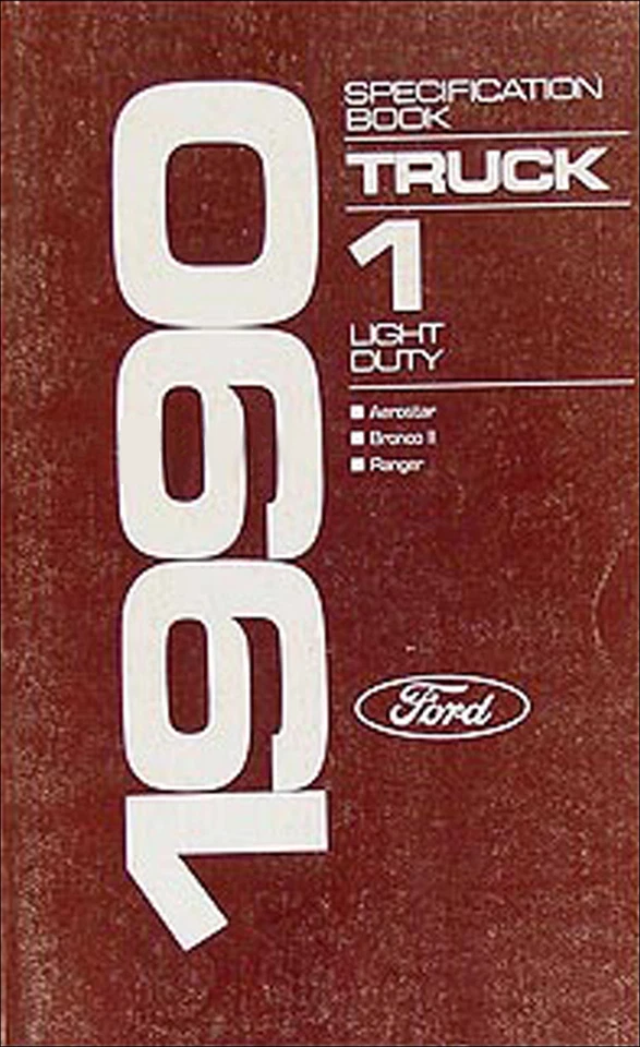 Ford 1990 especificaciones de servicio manual Ranger Bronco II Aerostar libro original Foto 1 de 1