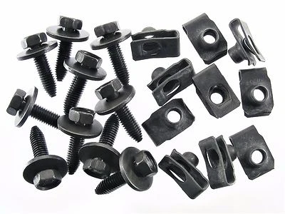 Pernos de carrocería Ford y clips de tuerca en U - M8-1,25 x 30 mm de largo - 13 mm hexagonal - 20 piezas (10ea)- #154 Foto 1 de 4