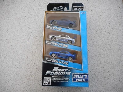 JADA 1:55 DIE CAST FAST & FURIOUS BRIAN'S RIDES PACK INC NISSAN SKYLINE & GT-R34 - Image 1 of 4