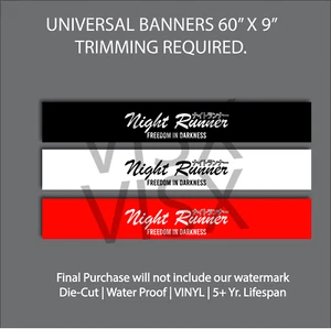 Night Runner sun strip Windshield BANNER Vinyl Decal Car Sticker jdm - Picture 1 of 1