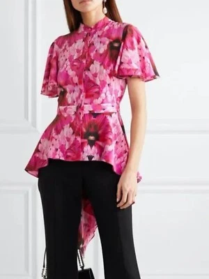 Blusa Alexander McQueen Rosa/Negro Floral Asimétrica TALLA 44 AUTÉNTICA NUEVA CON ETIQUETAS  Foto 1 de 4
