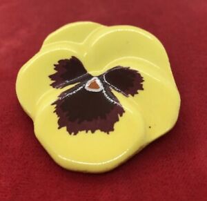 Vintage Brooch Pin Yellow Avon Flower