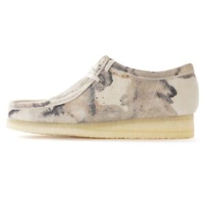 Men Clarks Originals Wallabee Off White Camouflage Moccasin Shoes Sz 12 - 48590