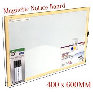 Magnetic White Board Large Notice Boards Home School Office with free Markers UK - Picture 1 of 4