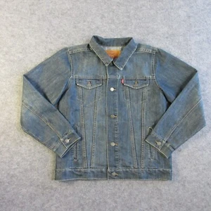 Levi's Big Kids Youth Denim Trucker Jean Jacket 12-13 Large Kids Blue 642 - Picture 1 of 11